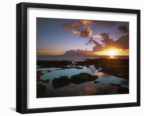 Sunset from Napili Point, Maui, Hawaii, USA-Charles Gurche-Framed Photographic Print