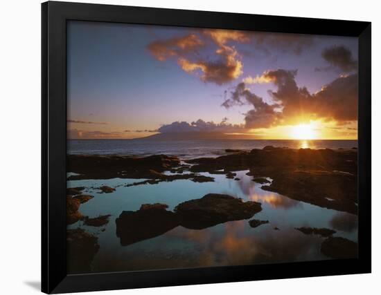 Sunset from Napili Point, Maui, Hawaii, USA-Charles Gurche-Framed Photographic Print