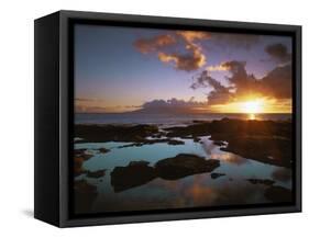 Sunset from Napili Point, Maui, Hawaii, USA-Charles Gurche-Framed Stretched Canvas