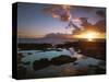Sunset from Napili Point, Maui, Hawaii, USA-Charles Gurche-Stretched Canvas
