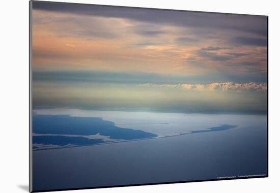 Sunset From Plane Over San Juan Puerto Rico-null-Mounted Poster