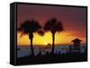 Sunset from Siesta Beach, Siesta Key, Sarasota, Florida, United States of America, North America-Tomlinson Ruth-Framed Stretched Canvas