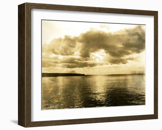 Sunset From Skinner and Eddy's Shipyard, 1919-Asahel Curtis-Framed Giclee Print