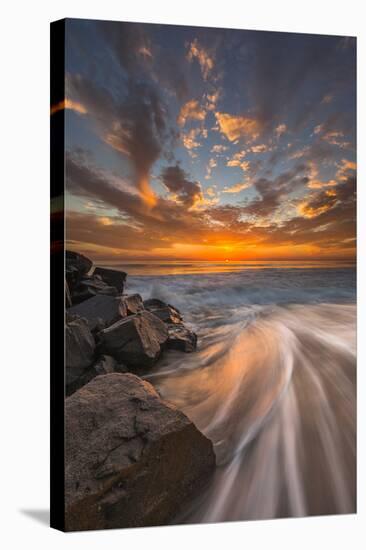 Sunset from Tamarach Beach in Carlsbad, Ca-Andrew Shoemaker-Stretched Canvas