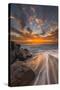 Sunset from Tamarach Beach in Carlsbad, Ca-Andrew Shoemaker-Stretched Canvas