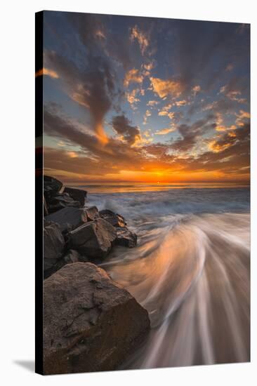 Sunset from Tamarach Beach in Carlsbad, Ca-Andrew Shoemaker-Stretched Canvas