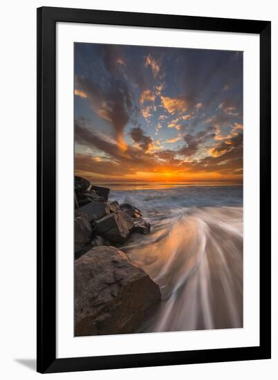 Sunset from Tamarach Beach in Carlsbad, Ca-Andrew Shoemaker-Framed Premium Photographic Print