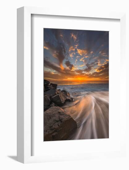 Sunset from Tamarach Beach in Carlsbad, Ca-Andrew Shoemaker-Framed Photographic Print