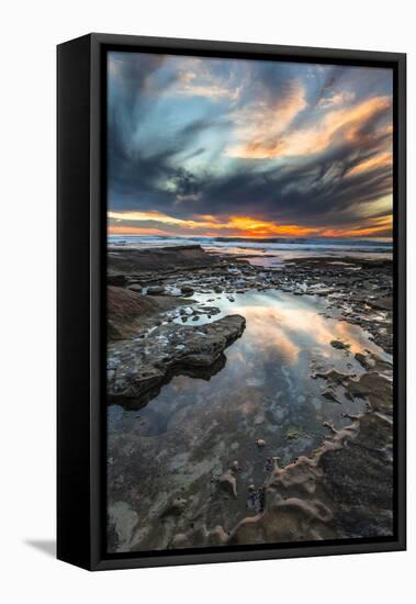 Sunset from the Tide Pools in La Jolla, Ca-Andrew Shoemaker-Framed Stretched Canvas