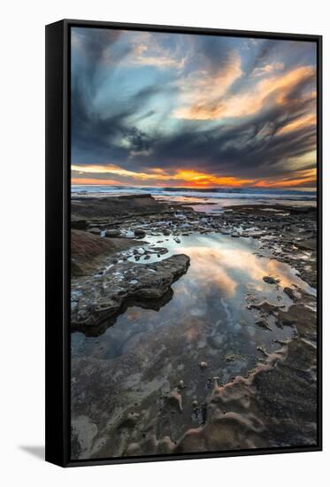 Sunset from the Tide Pools in La Jolla, Ca-Andrew Shoemaker-Framed Stretched Canvas