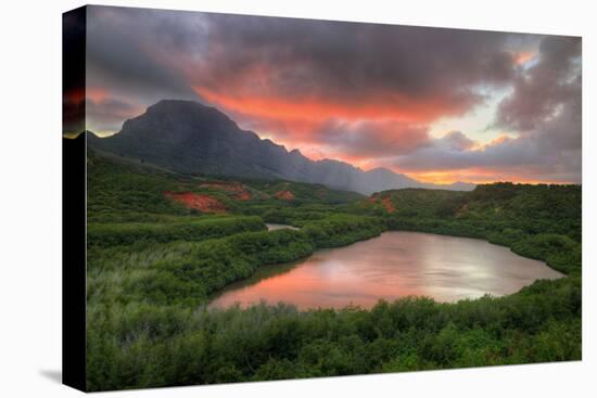 Sunset Glow at Menehune Fishpond, Kauai Hawaii-Vincent James-Stretched Canvas