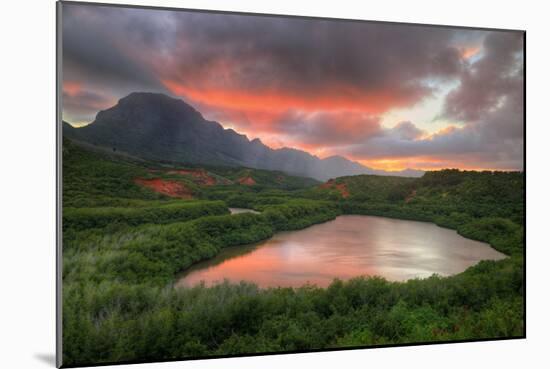 Sunset Glow at Menehune Fishpond, Kauai Hawaii-Vincent James-Mounted Photographic Print