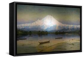 Sunset Glow Mt. Rainier-James Everett Stuart-Framed Stretched Canvas