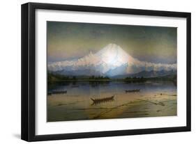 Sunset Glow Mt. Rainier-James Everett Stuart-Framed Premium Giclee Print