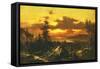 Sunset Glow-Albert Bierstadt-Framed Stretched Canvas