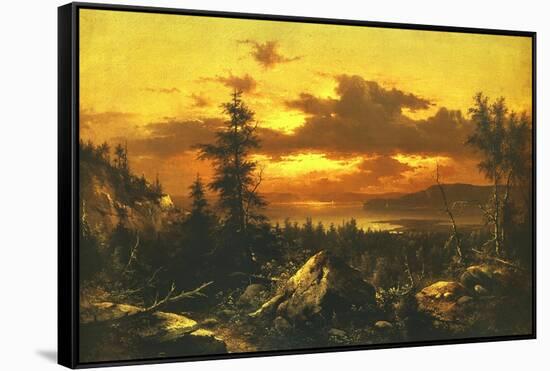 Sunset Glow-Albert Bierstadt-Framed Stretched Canvas