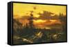 Sunset Glow-Albert Bierstadt-Framed Stretched Canvas