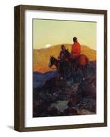 Sunset Glow-Frank Tenney Johnson-Framed Giclee Print