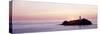 Sunset, Godrevy Lighthouse, Cornwall, England, United Kingdom-null-Stretched Canvas