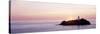 Sunset, Godrevy Lighthouse, Cornwall, England, United Kingdom-null-Stretched Canvas