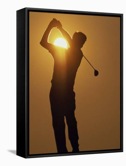 Sunset Golf Silhouette-null-Framed Stretched Canvas