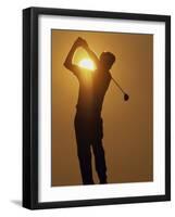 Sunset Golf Silhouette-null-Framed Premium Photographic Print