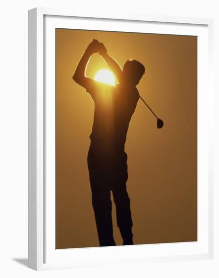 Sunset Golf Silhouette-null-Framed Premium Photographic Print