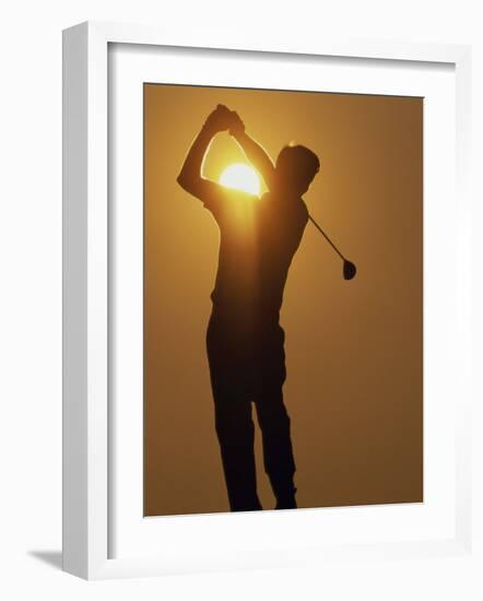 Sunset Golf Silhouette-null-Framed Photographic Print