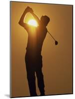 Sunset Golf Silhouette-null-Mounted Photographic Print