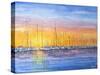 Sunset Harbour-Margaret Coxall-Stretched Canvas