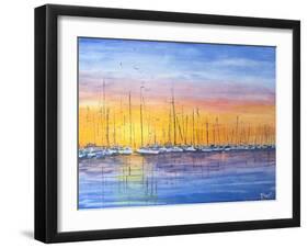 Sunset Harbour-Margaret Coxall-Framed Giclee Print