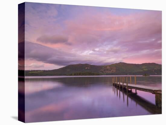 Sunset, Hawes End Landing Stage Jetty, Derwent Water, Lake District, Cumbria, England, UK-Neale Clarke-Stretched Canvas