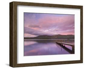 Sunset, Hawes End Landing Stage Jetty, Derwent Water, Lake District, Cumbria, England, UK-Neale Clarke-Framed Photographic Print