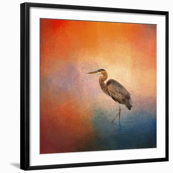 Sunset Heron-Jai Johnson-Framed Giclee Print