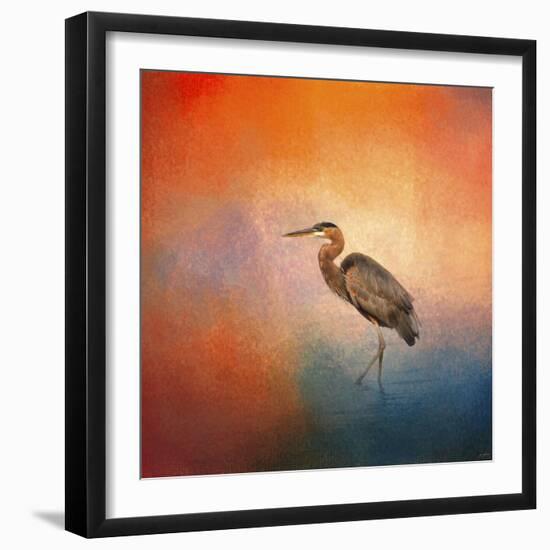 Sunset Heron-Jai Johnson-Framed Giclee Print