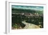 Sunset Highway entering Spokane from the West - Spokane, WA-Lantern Press-Framed Art Print