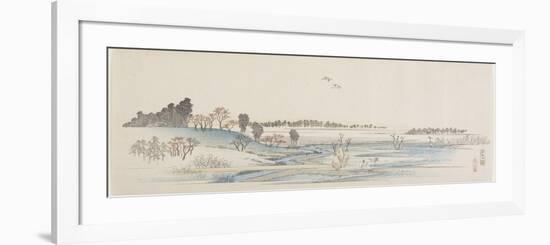 Sunset Hill, 1837-1844-Utagawa Hiroshige-Framed Premium Giclee Print