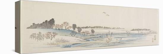 Sunset Hill, 1837-1844-Utagawa Hiroshige-Stretched Canvas