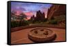 Sunset Image of the Garden of the Gods.-diro-Framed Stretched Canvas