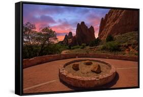 Sunset Image of the Garden of the Gods.-diro-Framed Stretched Canvas