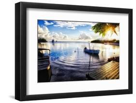 Sunset in a Fishing Village, Puerto Rico-George Oze-Framed Photographic Print