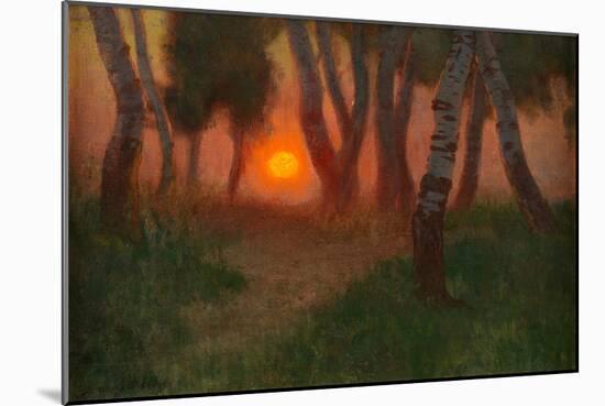 Sunset in a Wooded Landscape (Oil on Panel)-Adrian Scott Stokes-Mounted Giclee Print