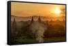 Sunset in Bagan (Pagan), Myanmar (Burma), Asia-Peter Schickert-Framed Stretched Canvas