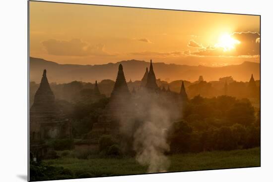 Sunset in Bagan (Pagan), Myanmar (Burma), Asia-Peter Schickert-Mounted Photographic Print