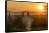 Sunset in Bagan (Pagan), Myanmar (Burma), Asia-Peter Schickert-Framed Stretched Canvas