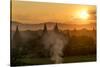 Sunset in Bagan (Pagan), Myanmar (Burma), Asia-Peter Schickert-Stretched Canvas