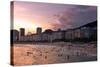 Sunset in Copacabana Beach-dabldy-Stretched Canvas