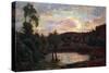 Sunset in Engadina-Giuseppe Carozzi-Stretched Canvas