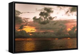 Sunset in Filiteyo, Maldives-Fran?oise Gaujour-Framed Stretched Canvas