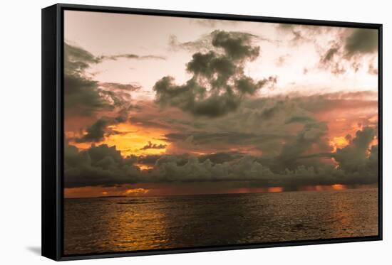 Sunset in Filiteyo, Maldives-Fran?oise Gaujour-Framed Stretched Canvas